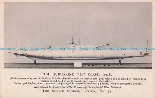 R704190 H.M. U-Boot M. Klasse. Das Wissenschaftsmuseum. Die Treuhänder der Imperi