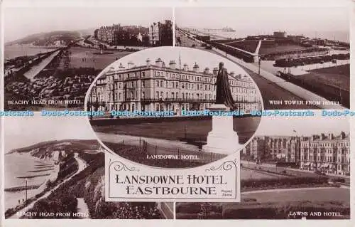 R702109 Lansdowne Hotel. Eastbourne. Beachy Head vom Hotel. Rasenflächen und Hotel. Wi