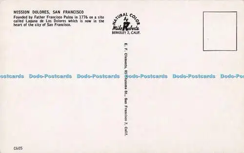 R705720 San Francisco. Mission Dolores. E. F. Clements. Mike Roberts