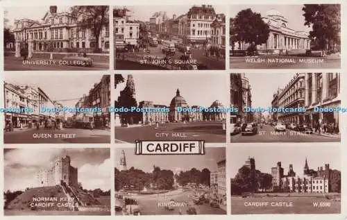 R702156 Cardiff. Kingsway. Cardiff Castle. Queen Street. Johannesplatz. St. Ma