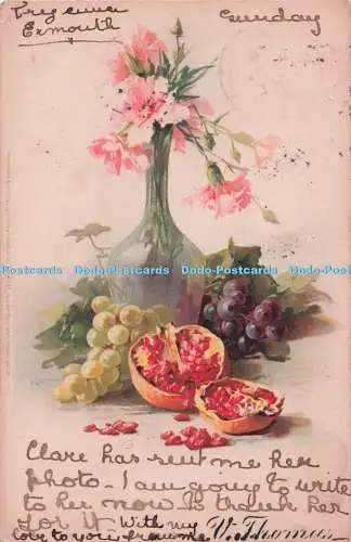 R706423 Früchte und Blumenvase