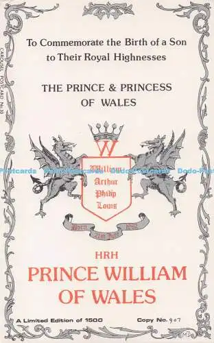 R706503 Der Prinz und die Prinzessin von Wales. William Arthur Philip Louis. HRH Princ