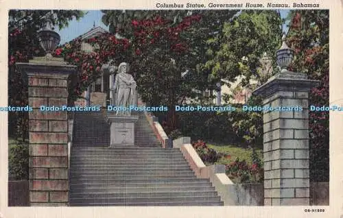 R707643 Bahamas. Nassau. Regierungshaus. Kolumbus Statue. C. T. Art Colortone.