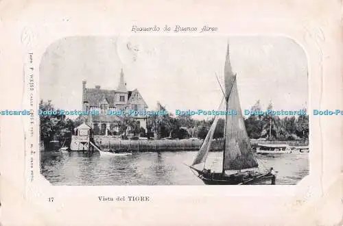 R707651 Recuerdo de Buenos Aires. Vista del Tigre. F. Weiss. Calle Chile. H.G.