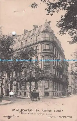 R707702 Hotel Powers. 69. Avenue d Antin. Rond Point des Champs Elysees. Telegra