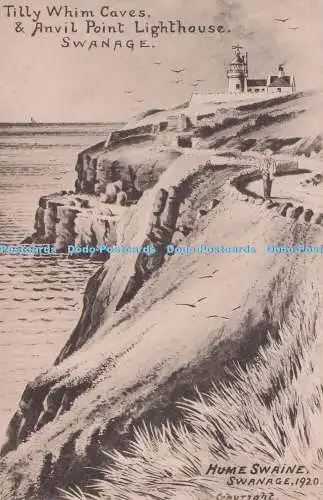 R708379 Swanage. Tilly Whim Caves und Amboss Point Leuchtturm. Hume Swaine