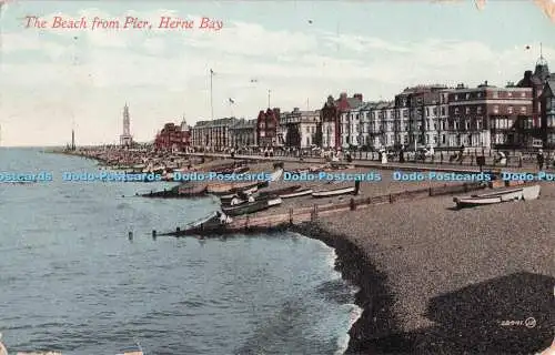 R708488 Herne Bay. Der Strand vom Pier. Valentine Serie