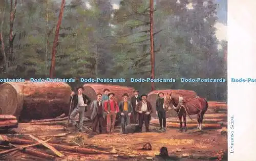 R708738 California. Riesenbäume. Holzfäller-Szene. stecken. Weite weite Welt. Oilette