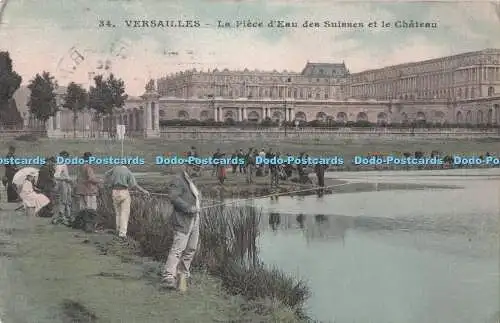 R710064 Versailles. La Piece d Eau des Suisses et le Chateau. Heliotypie Bourdie