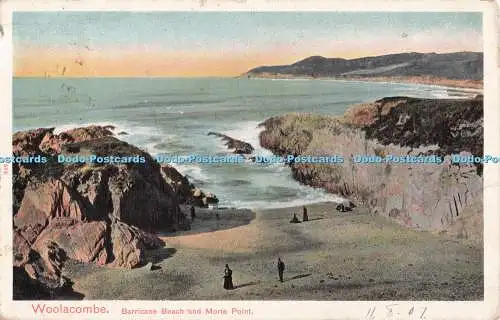 R710255 Woolacombe. Barricane Beach und Morte Point. Bildbriefpapier. Londo
