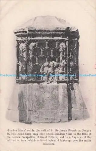 R710291 London Stone. In die Mauer der Kirche St. Swithen auf Kanonenhl.