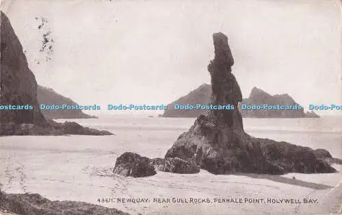 R710790 Newquay. In der Nähe von Möwenfelsen. Penhale Point. Holywell Bay. Das Photochrom. L