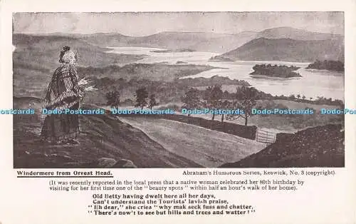 R710861 Windermere vom Orrest Head. Serie Abraham Humorous. Nr. 3