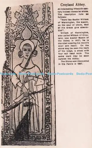R712157 Croyland Abbey. RP. Postkarte