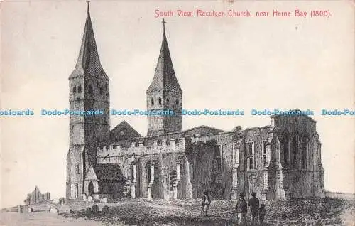 R710939 Südansicht. Reculver Kirche in der Nähe von Herne Bay. F. G. Holman