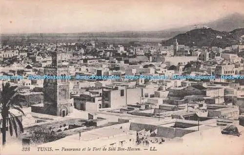R711089 Tunis. Panorama et le Fort de Sidi Ben Hassen. LL. 328. Levy Fils. Paris