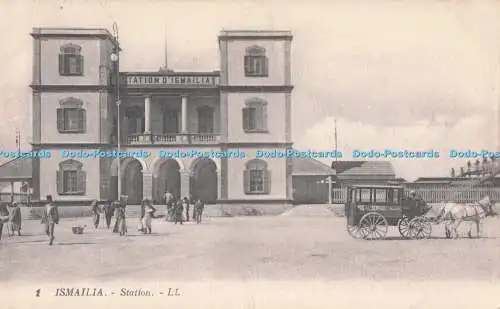 R711935 Ismailia. Station. LL. 1. Postkarte