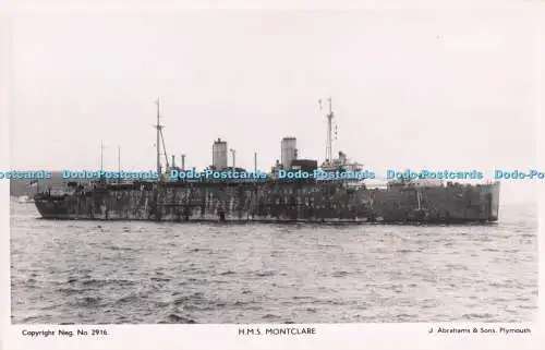 R715023 H.M.S. Montclare. J. Abrahams and Sons. Plymouth. Nr. 2916. RP