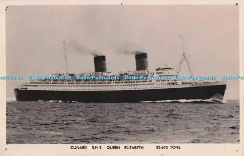 R715077 Cunard R. M. S. Queen Elizabeth. PM Southampton. RP. 1959