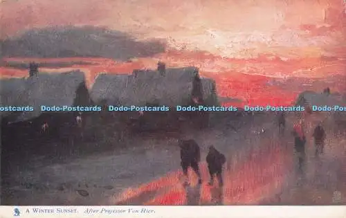 R713451 A Winter Sunset. stecken. Kenner. Serie. 2574. Professor Van Hier
