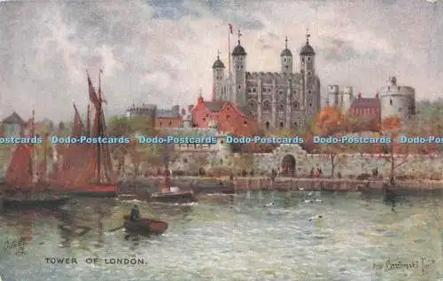 R714673 Tower of London. London. stecken. Oilette. Nr. 3584. Adf. Breanski