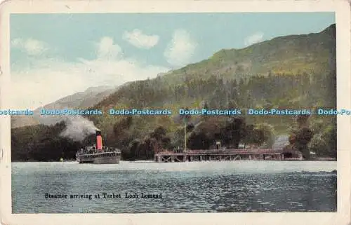 R715550 Dampfgarer Ankunft in Tarbet Loch Lomond. C.R.G. und S