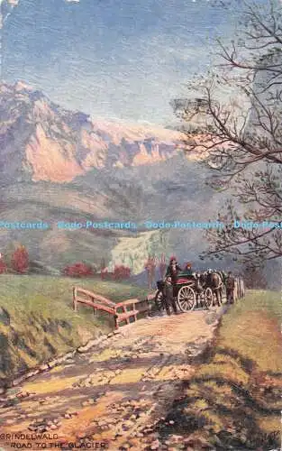 R714938 Grindelwald. Straße zum Gletscher. Interlaken. stecken. Oilette. Der breite Wi