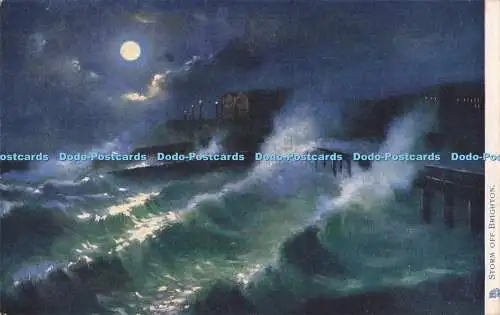 R715965 Sturm vor Brighton. Raue See. Raphael Tuck and Sons. Oilette. Postkarte