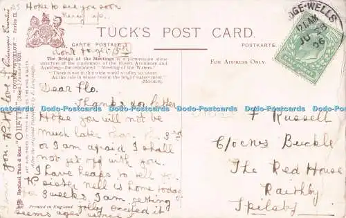 R715972 Country Wicklow. Die Brücke bei den Treffen. Raphael Tuck and Sons. Öl