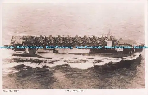 R716056 H.M.S. Ravager. Altes Foto