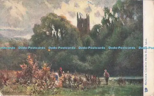 R716331 Matlock Kirche von Hawe Leas. Matlock Bridge. stecken. Oilette. 1705. H.C