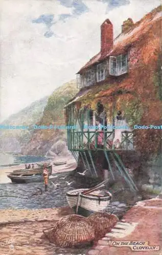 R716434 Clovelly. Am Strand. stecken. Oilette. 7233. 1905