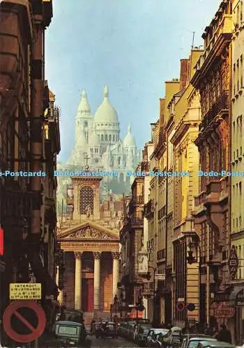 D153869 Paris. Notre Dame de Lorette et le Sacre Coeur. Abeille Cartes. Lyna Par