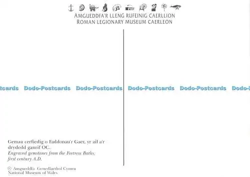 D154941 Gravierte Edelsteine aus den Festungsbädern. National Museum of Wales. Ro
