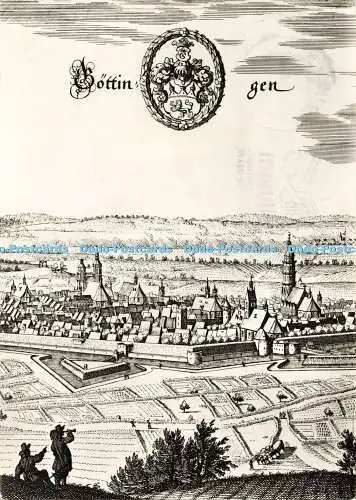 D155124 Göttingen um 1650. Nach einem Merian Stich. Schlesien. A. H. Wagner