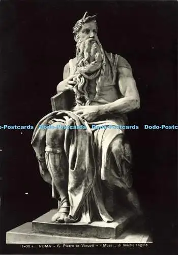 D155321 Roma. S. Pietro in Vincoli. Mose di Michelangelo. Brunner. RP