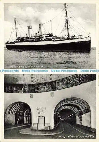D153110 Hamburg. Elbtunnel Unter der Elbe. Wilh. Flohe. Multi View