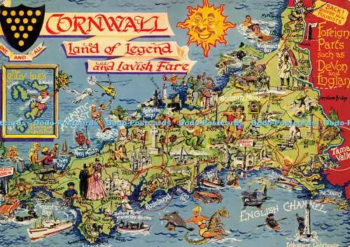 D013951 Cornwall Land of Legend and Lavish Fare. Überlandansichten. RP