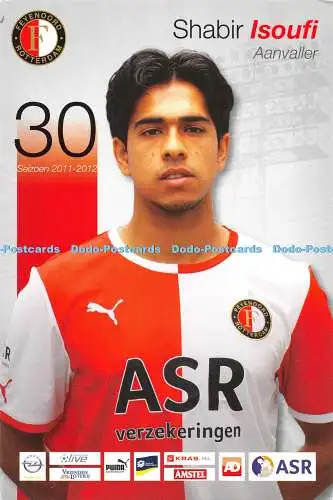 D020765 Shabir Isoufi 30. Seizoen 2011 2012. Feyenoord Rotterdam. ASR verzekerin