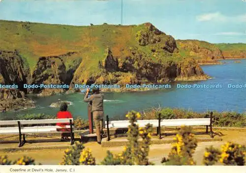 D016170 Coastline at Devils Hole. Jersey. C.I. Dennis