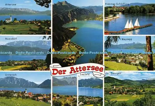 D016344 Der Attersee. Mehrfachansicht. Risch Lau