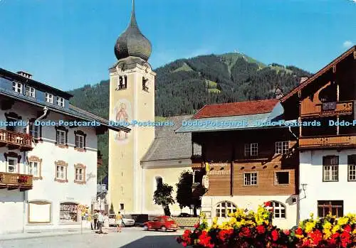 D021212 Ferienzentrum Westendorf. Tirol. Ansicht mit Nachsollberg. Risch Lau