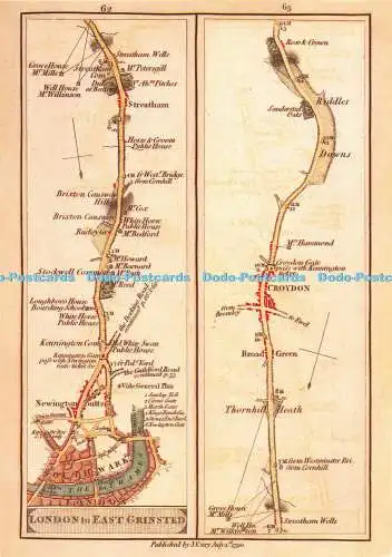 D019456 Karten der Post. Teil von John Carys. Vermessung der Hochstraßen fr