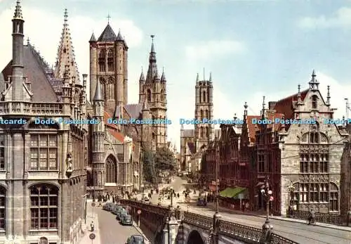 D016561 Gent. St.-Nikolaus-Kirche Glockenturm und St.-Bayer Dom. Thill. Nels