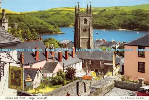 D019696 Kirche und Stadt. Fowey. Cornwall. E. Ludwig. Hinde