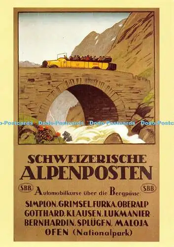 D021534 Schweizerische Alpenposten. Poster von Emile Cardinaux. PTT Museum