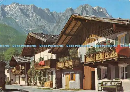 D016876 Garmisch. Fruhlingstrasse mit Hollental und Zugspitze 2964 m. Karwendel.