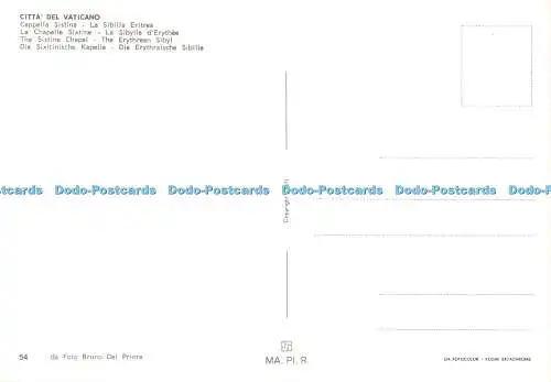 D021609 Citta del Vaticano. Die Sixtinische Kapelle. Die erythreeische Sibylle. Bruno Del P