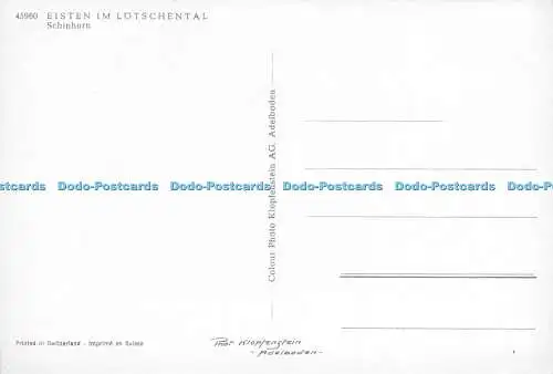 D019892 45960. Eisten im Lotschental. Schinhorn. Klopfenstein