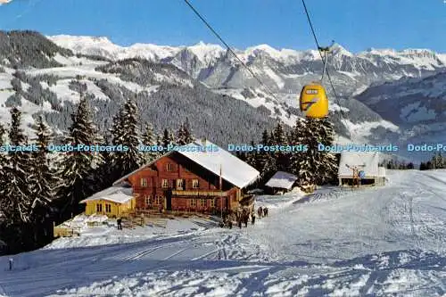 D019897 27972. Berghaus und Mittelstation. Gondelbahn Zweisimmen Rinderberg. Bli